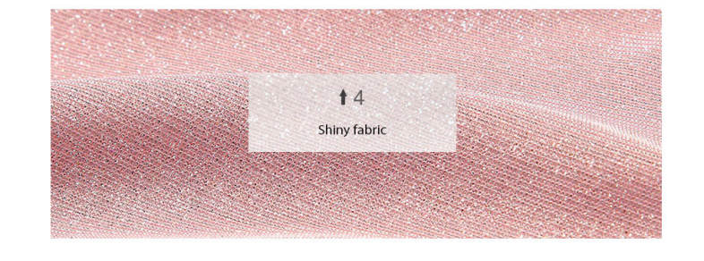 Round Collar Short Sleeve Loose Metallic Yarn Women T-shirt