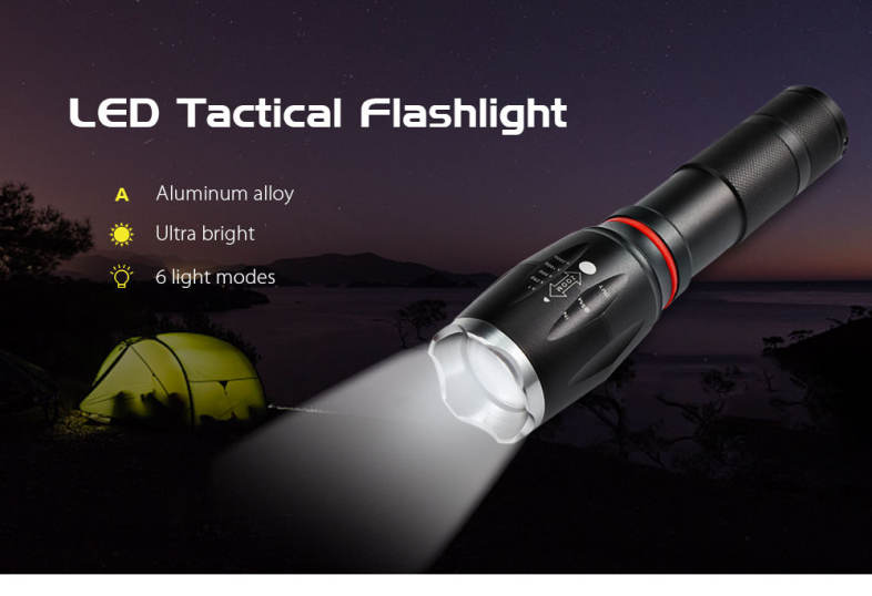 PROBE SHINY TG - S144 Ultra Bright Zoomable LED Flashlight 