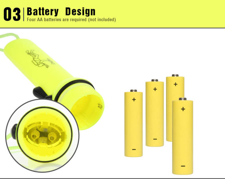 PROBE SHINY Diving Lamp Flashlight Battery Powered Underwater Light Torch