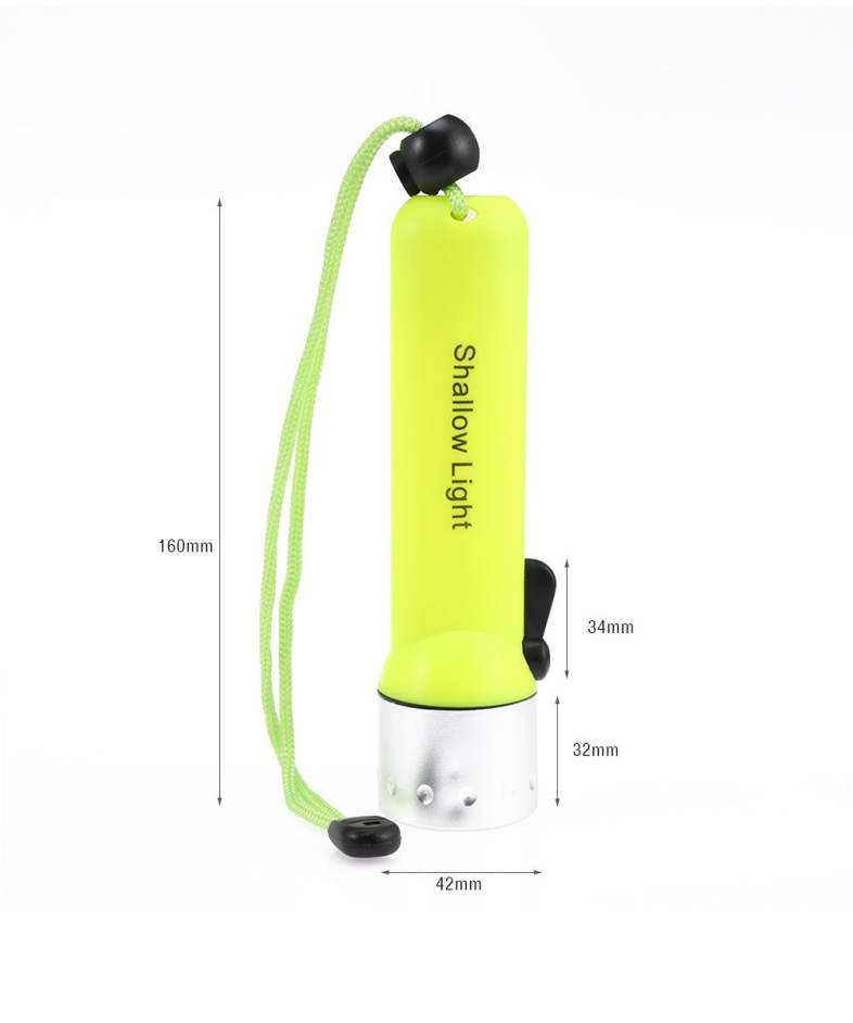 PROBE SHINY Diving Lamp Flashlight Battery Powered Underwater Light Torch
