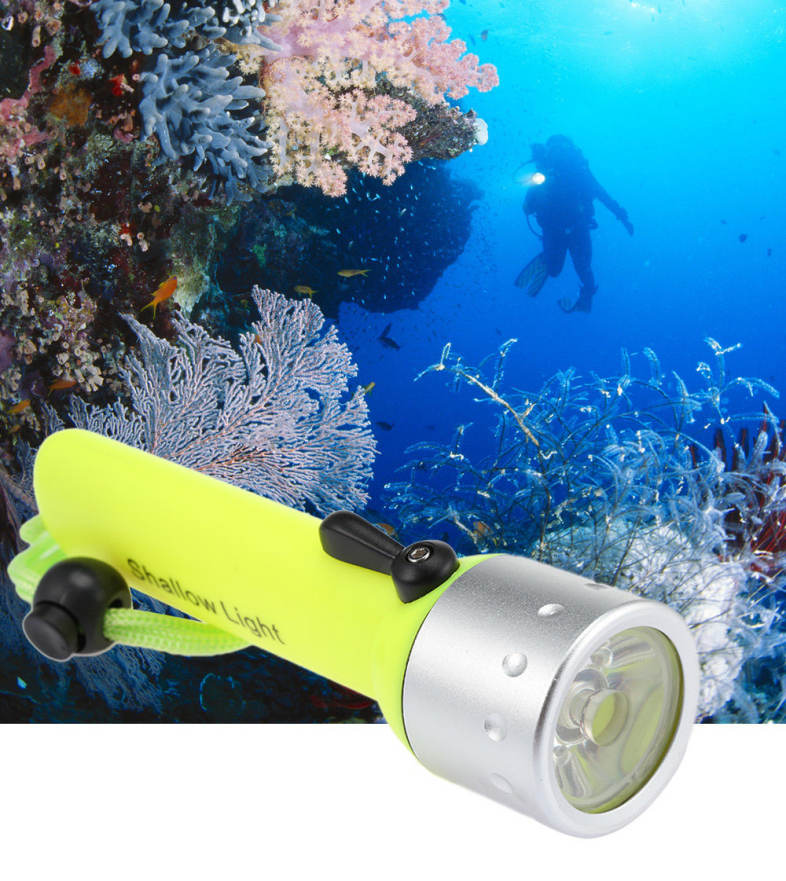 PROBE SHINY Diving Lamp Flashlight Battery Powered Underwater Light Torch
