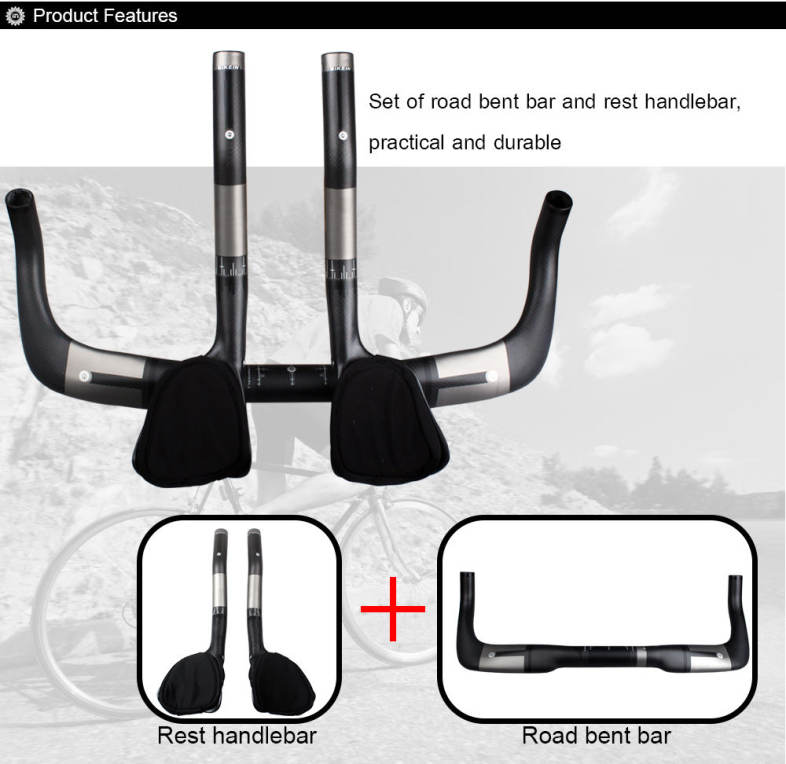 Carbon Fiber Road Bike Breaking Wind Bent Bar Bicycle Rest Handlebar