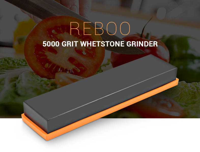Reboo Sharpening 5000 Grit Whetstone Grinder Natural Magma Stone Silicone Base