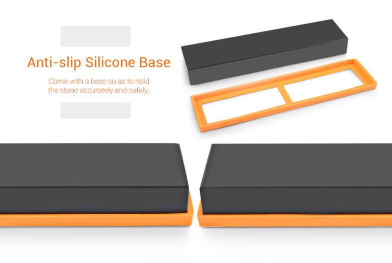Reboo Sharpening 5000 Grit Whetstone Grinder Natural Magma Stone Silicone Base
