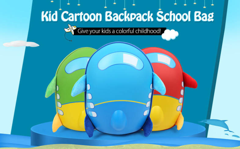 Children Backpack 3D Cartoon Kindergarten School Bag Polyamide Adjustable Straps