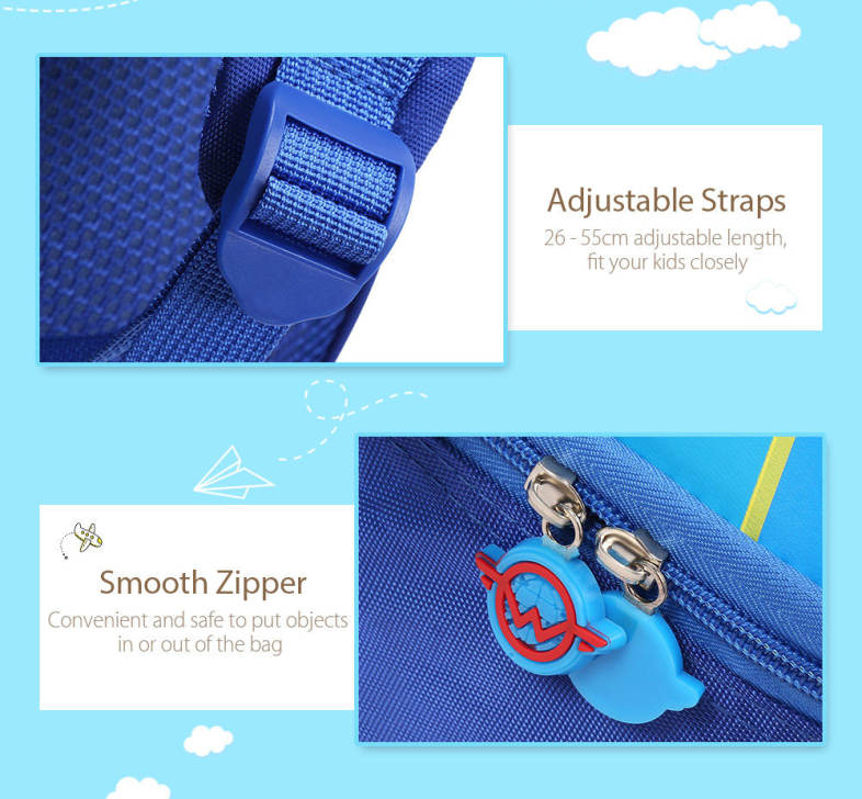 Children Backpack 3D Cartoon Kindergarten School Bag Polyamide Adjustable Straps