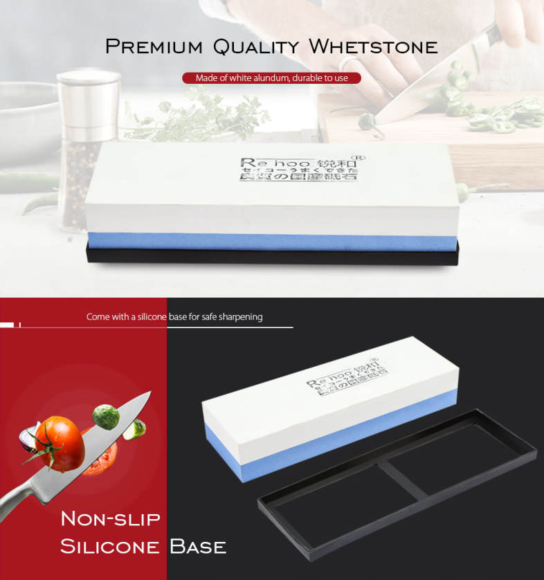 Rehoo Double-sided Sharpening Stone 2000 / 5000 Grit Whetstone Grinder