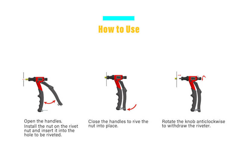 BT603 Manual Rivet Nut Gun Hand Riveter Riveting Tool M3 / M4 / M5 / M6