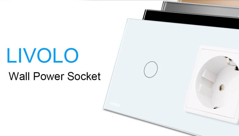 LIVOLO 16A Power Socket Wall Sockets with Touch Switch Glass Panel