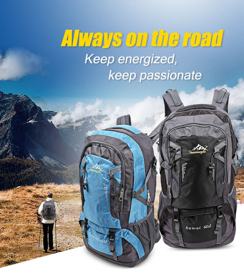 HUWAIJIANFENG 60L Lightweight Outdoor Activities Bag Travel Hiking Backpack