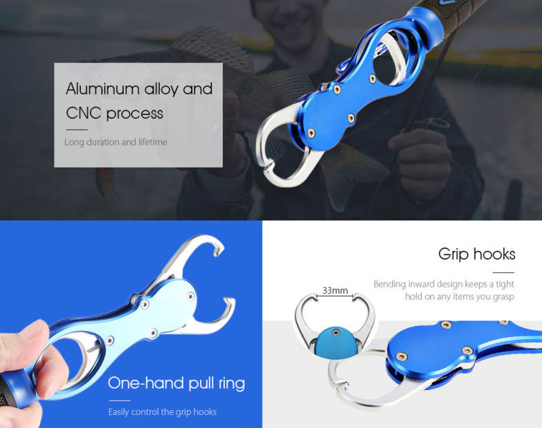 BL - 014 Aluminum Alloy Fishing Lip Gripper Grabber Fish Holder Weight Scale
