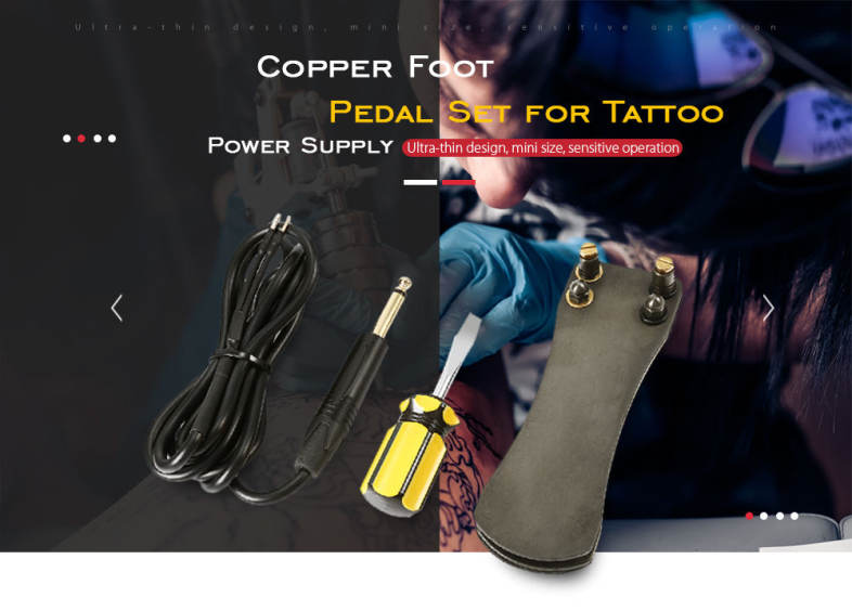 Copper Foot Pedal Hook Cable Screwdriver Set for Tattoo Power Supply Machine