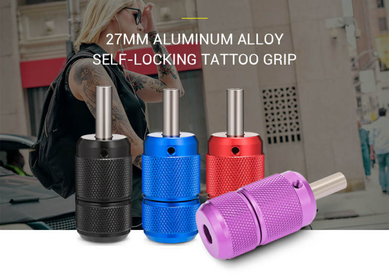 27MM Aluminum Alloy Self-locking Anti-slip Touch Tattoo Grip for Machine Needles