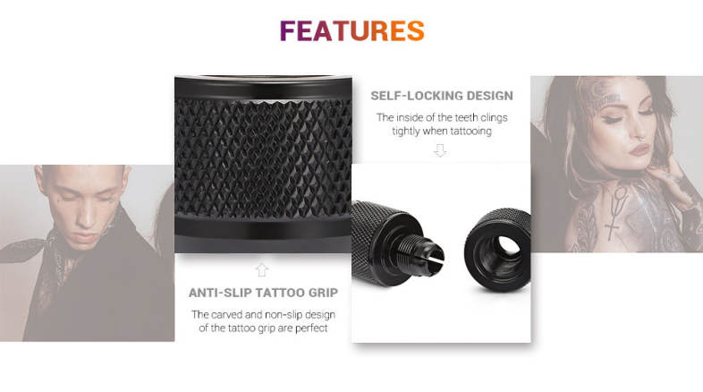 27MM Aluminum Alloy Self-locking Anti-slip Touch Tattoo Grip for Machine Needles