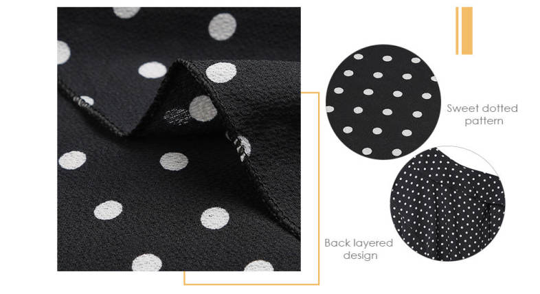 Halter Asymmetrical Shoulder Long Sleeve Tied Bowknot Dotted Women Blouse