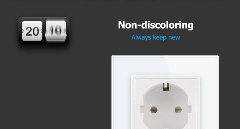 LIVOLO 16A Wall Power Socket with Glass Panel for EU Plug