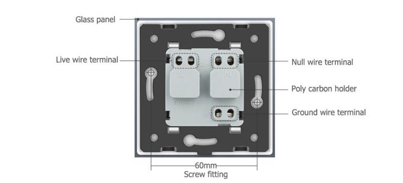 LIVOLO 16A Wall Power Socket with Glass Panel for EU Plug