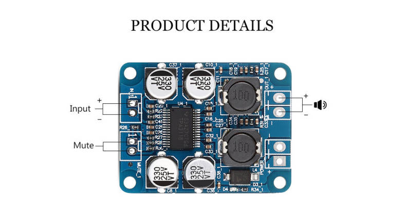 Landa Tianrui LDTR - WG0067 Mini 60W TPA3118 PBTL Mono Digital Amplifier Module