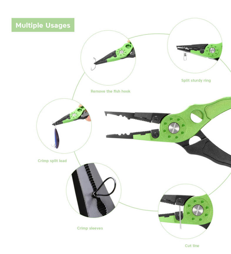 Outlife FG - 1026 Fishing Plier Hook Remover Braid Line Cutting / Split Ring 