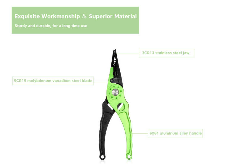 Outlife FG - 1026 Fishing Plier Hook Remover Braid Line Cutting / Split Ring 