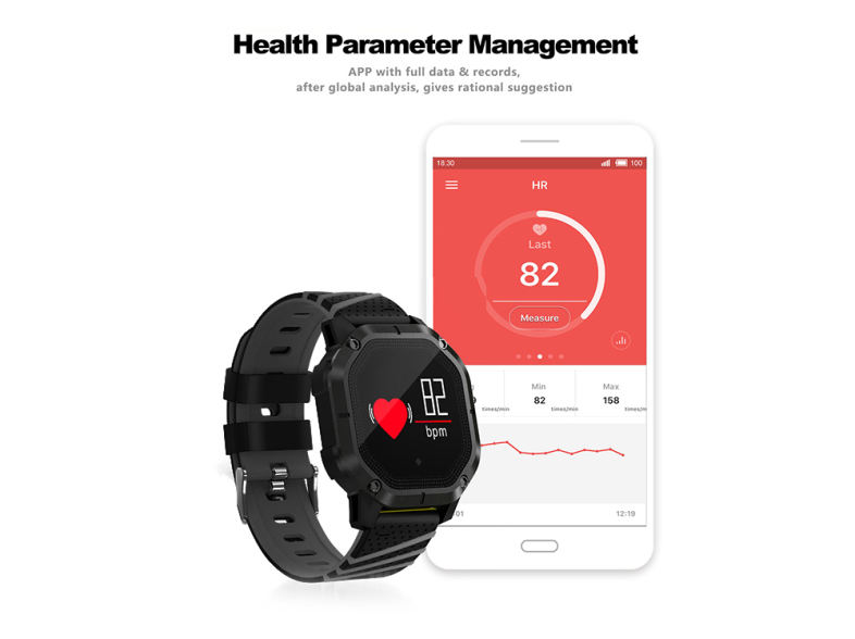 K5 Intelligent Smart Watch Blood Pressure IP68 Fitness Bracelet Color Display Sport Band