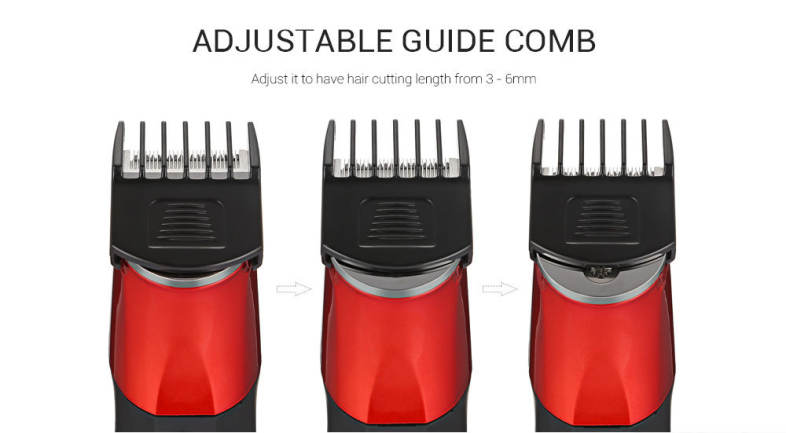 Kemei KM - 1008 Adjustable Cordless Rechargeable Hair Clipper Beard Trimmer