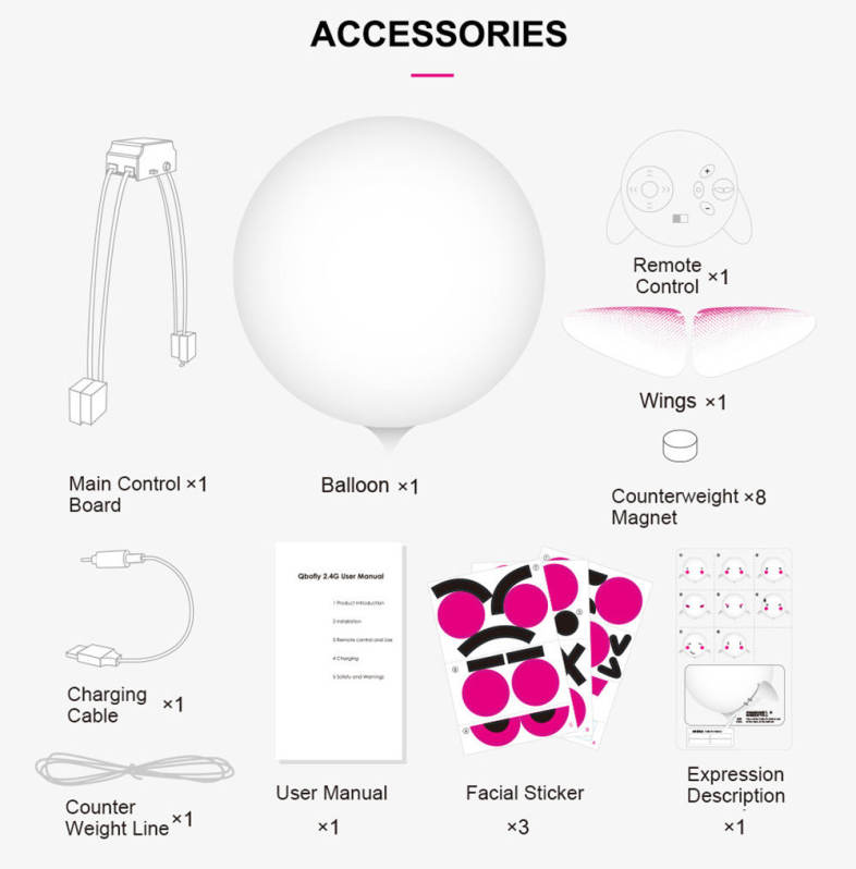 JJRC H80 2.4G RC Helium Balloon Robot 30mins Flight / Explosion-proof Material