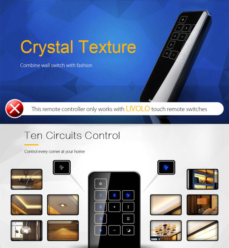LIVOLO RMT03 Wireless Remote Controller for Touch Screen Wall Light Switch 