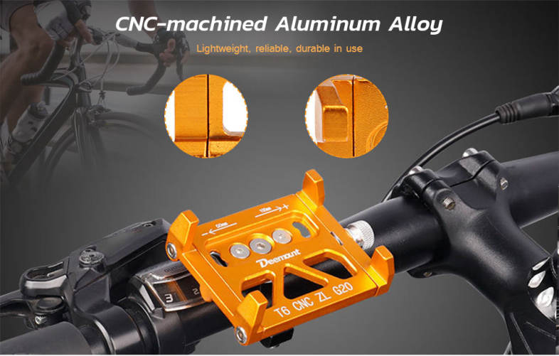 Deemount Universal Aluminum Alloy Motorcycle / Bicycle Phone Mount Holder