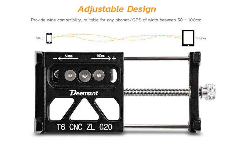 Deemount Universal Aluminum Alloy Motorcycle / Bicycle Phone Mount Holder