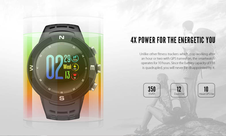 NO.1 F18 Smartwatch Sports Bluetooth 4.2 IP68 Waterproof Call / Message Reminder Pedometer Sleep Monitoring