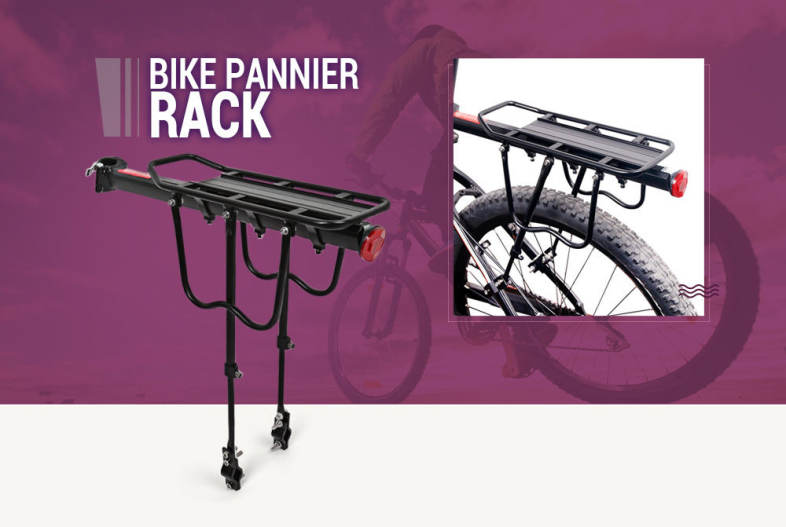 Deemount Bike Cycling Rear Carrier Shelves Quick Release Pannier Rack Seat