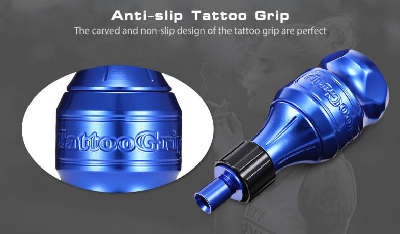 gustala 32MM Carved Adjustable Space Aluminum Tattoo Grip for Machine Needles