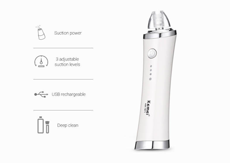 Kemei KM - 1871 7 in 1 Blackhead Vacuum Cleaner Beauty Suction Acne Removal Face Care