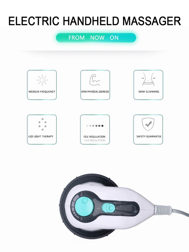AH - 202 Electric Handheld Massager Push Fat Massage Machine with 4 Replaceable Heads