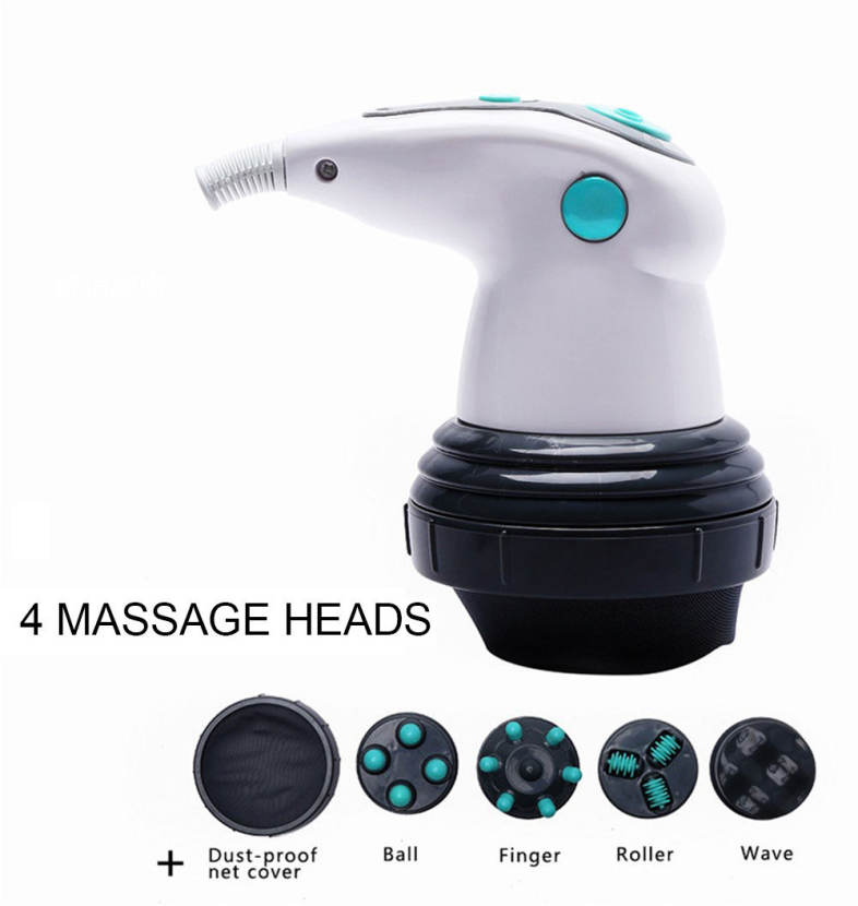 AH - 202 Electric Handheld Massager Push Fat Massage Machine with 4 Replaceable Heads