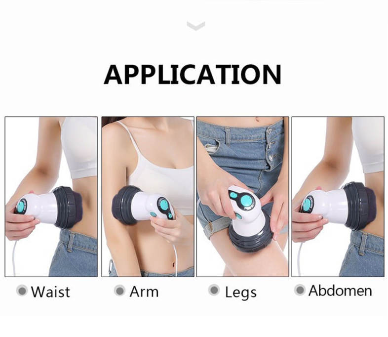 AH - 202 Electric Handheld Massager Push Fat Massage Machine with 4 Replaceable Heads