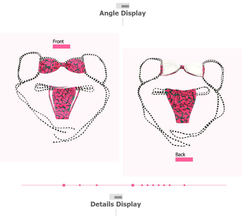 Spaghetti Strap Backless Padded Stripe Print Low Waist Women Bikini Set