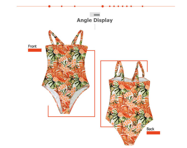Women Floral Print Jumpsuit Adjustable Strap Lady Swimwear Swimsuit