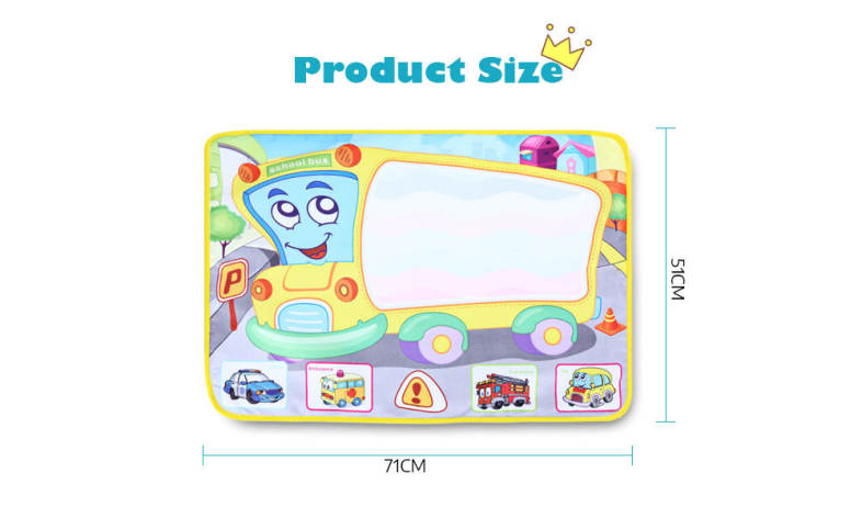 6228 - 4 Children's Large Magic Cartoon Water Canvas Drawing Mat 