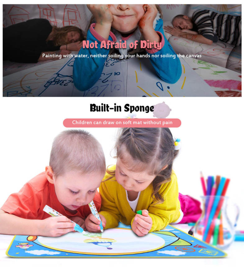 6228 - 3 Children's Large Magic Cartoon Water Canvas Drawing Mat