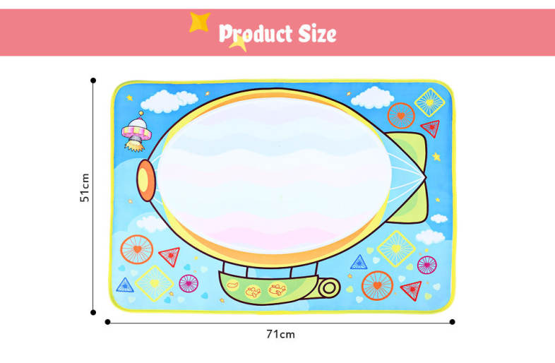 6228 - 3 Children's Large Magic Cartoon Water Canvas Drawing Mat