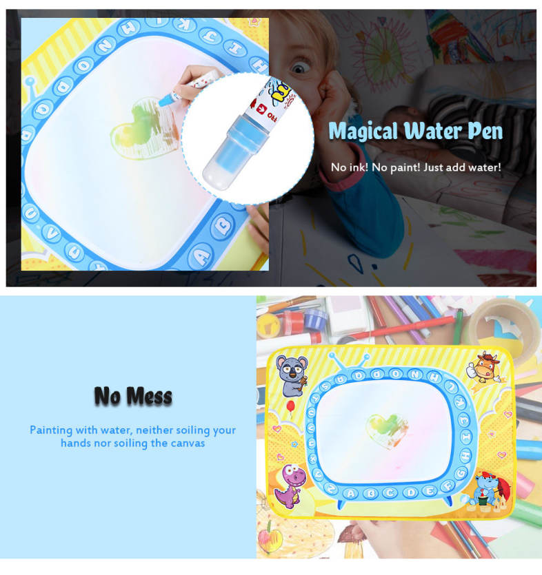 6228 - 2 Children's Large Magic Cartoon Water Canvas Drawing Mat
