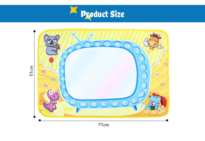 6228 - 2 Children's Large Magic Cartoon Water Canvas Drawing Mat