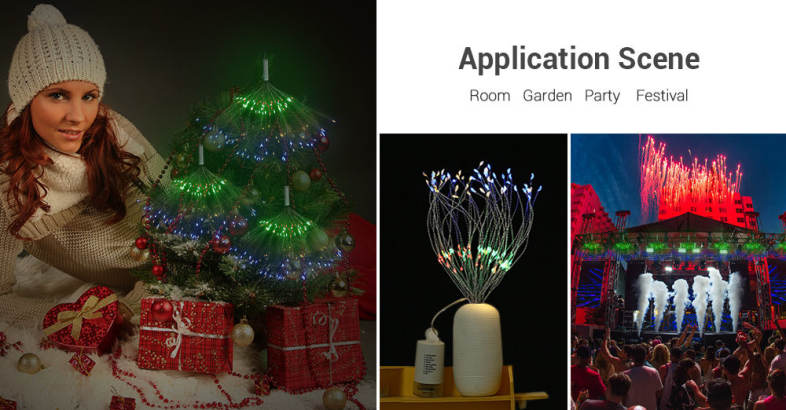LH - BOM - YHD120M 120 LEDs Hanging Starburst Light with Remote Control (Multicolor)