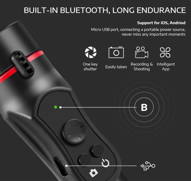 Ledistar H2 3-axis Handheld Gimbal Multiple Detection for GoPro / Smartphone