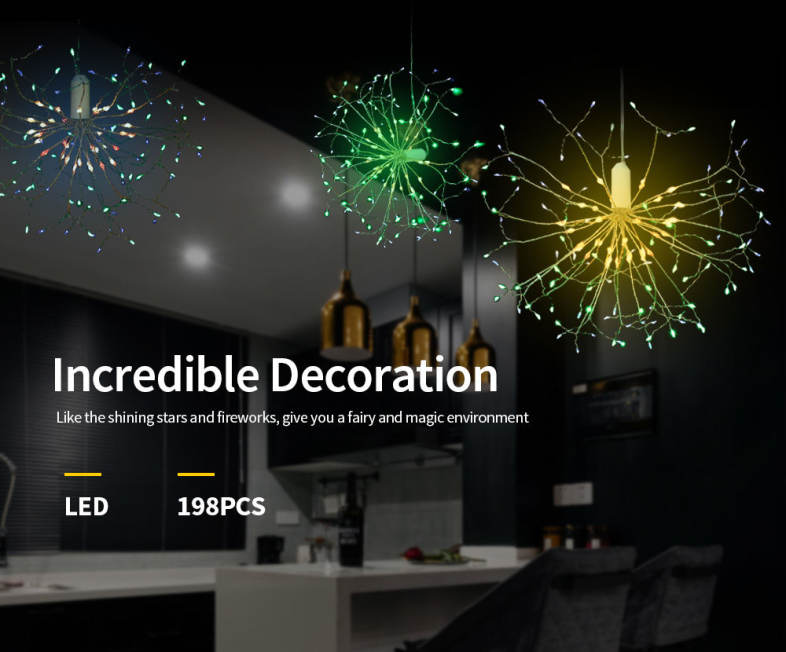 LH - BOM - YHD198M 198 LEDs Hanging Starburst Light with Remote Control