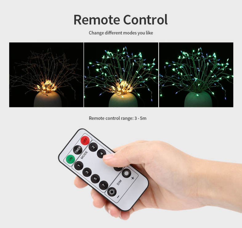 LH - BOM - YHD198M 198 LEDs Hanging Starburst Light with Remote Control