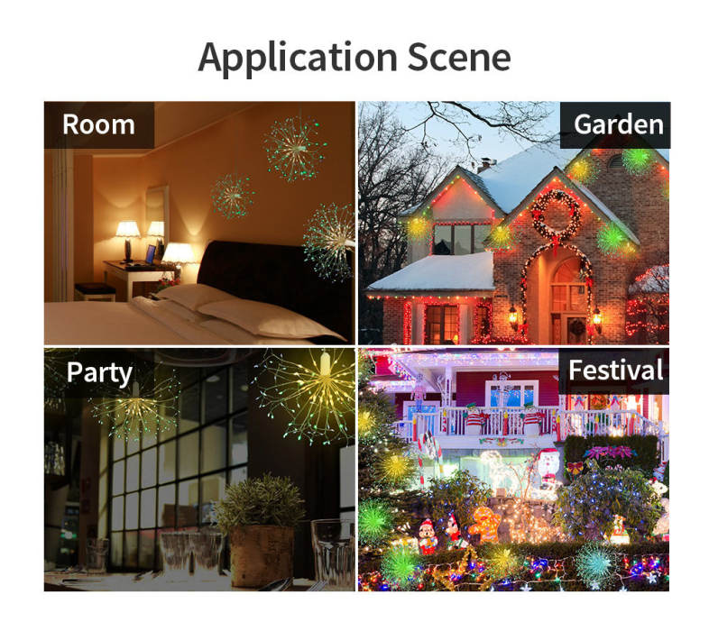 LH - BOM - YHD198M 198 LEDs Hanging Starburst Light with Remote Control