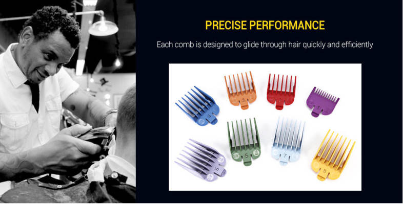 gustala 8pcs Guide Comb 3 / 6 / 10 / 13 / 16 / 19 / 22 / 25mm Hair Clipper Accessories